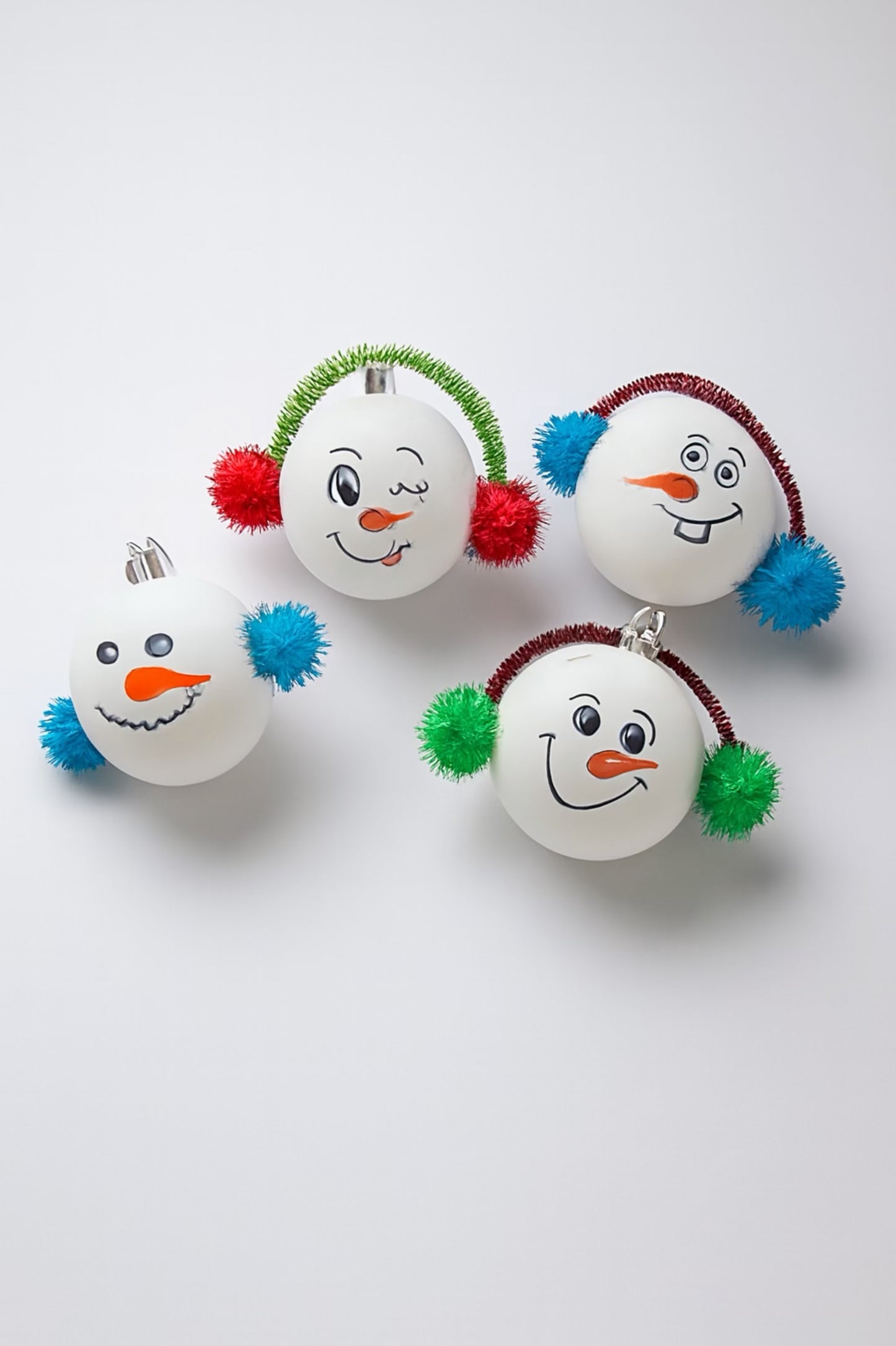 4 Pack Snowman Ornaments